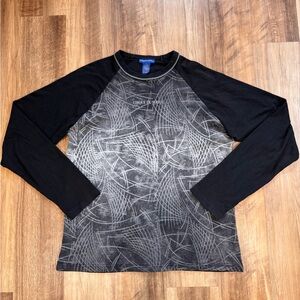 Cirque Du Soleil Vintage Black and Gray Abstract Long Sleeve Shirt
